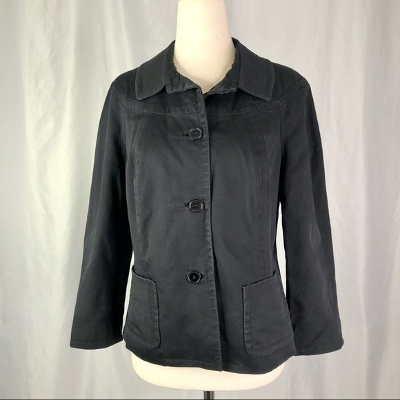 Talbots black jacket stretch slim fitting 3/4 sleeves 10 - Picture 9 of 9